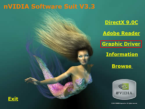 「nVIDIA Software suit V3.3」画面