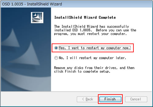 「InstallShield Wizard Complete」画面