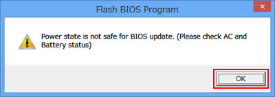 Power state is not safe for BIOS update.