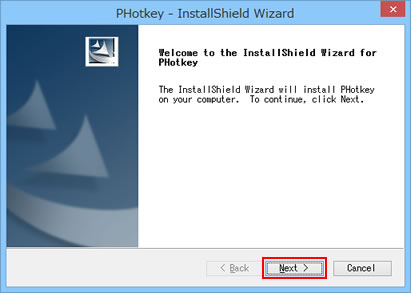 Welcome to the InstallShield Wizard for PHotkey