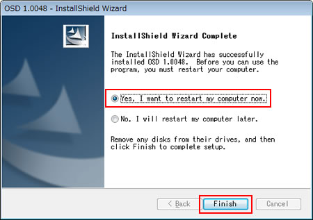 「The InstallShield Wizard has successfully Installed・・・」