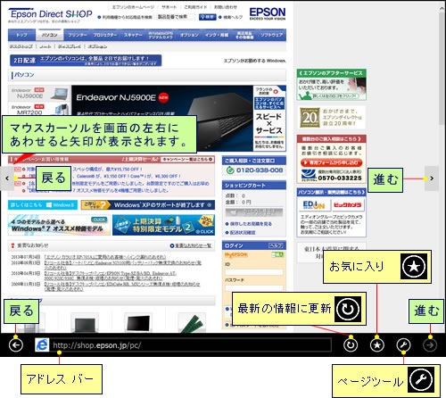 Internet Explorer 11の画面-Windows 8.1