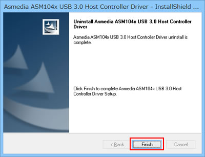 Asmedia ASM104x USB 3.0 Host Controller Driver uninstall is complete