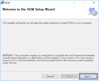 Welcome to the SCM Setup Wizard