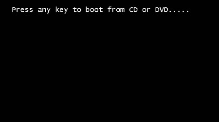 Press any Key to boot from CD or DVD