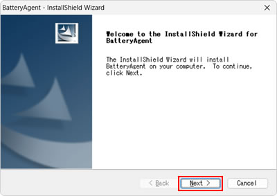 Welcome to the InstallShield Wizard for BatteryAgent